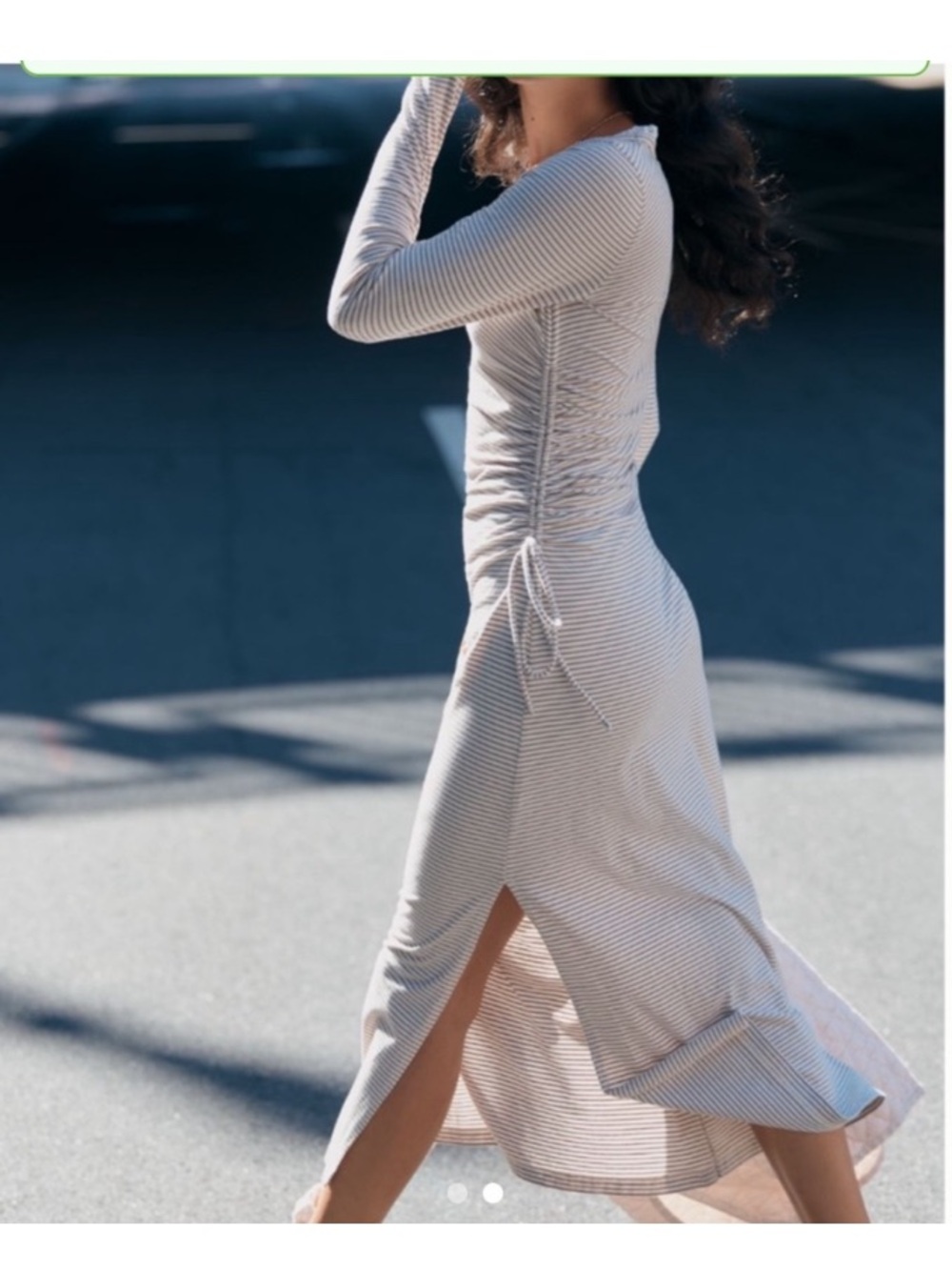 Daily PRACTICE Daily by Anthropologie Fitted Ruched Maxi Dress SMALL
